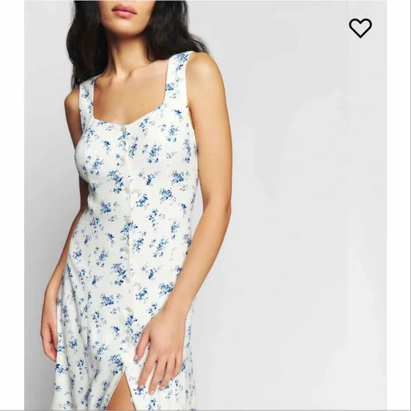 Reformation | Dresses | Reformation Blue Floral Dress | Poshmark
